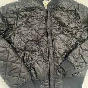 Black Aerie Offline Quilted Puffer Bomber Jacket
